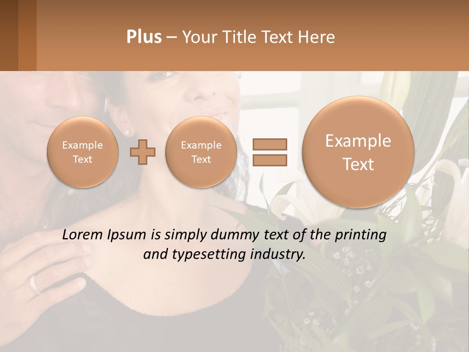 Man And Woman With Flowers PowerPoint Template