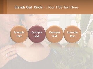 Man And Woman With Flowers PowerPoint Template