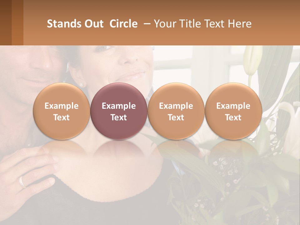 Man And Woman With Flowers PowerPoint Template