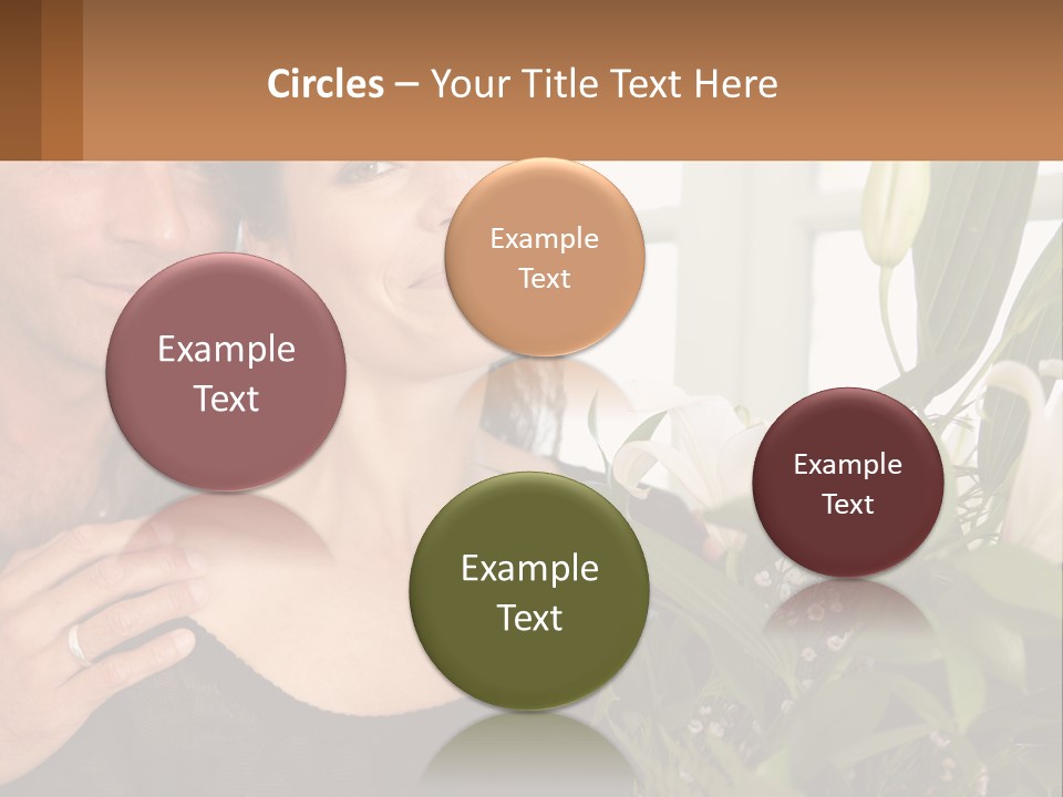 Man And Woman With Flowers PowerPoint Template