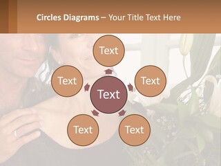 Man And Woman With Flowers PowerPoint Template