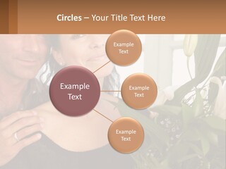 Man And Woman With Flowers PowerPoint Template