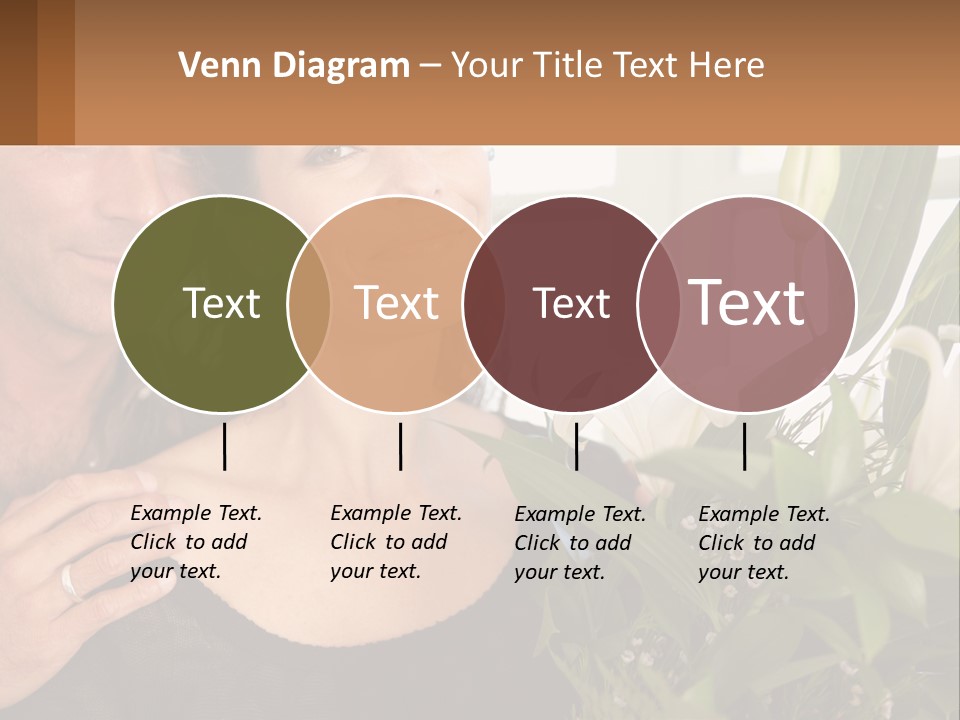 Man And Woman With Flowers PowerPoint Template