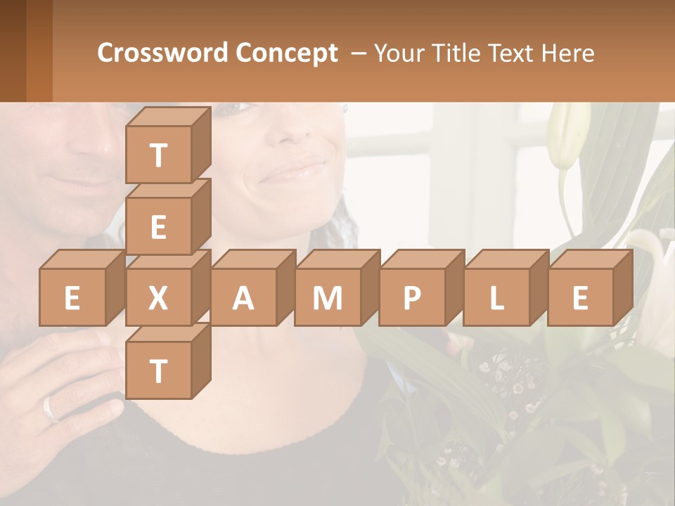 Man And Woman With Flowers PowerPoint Template