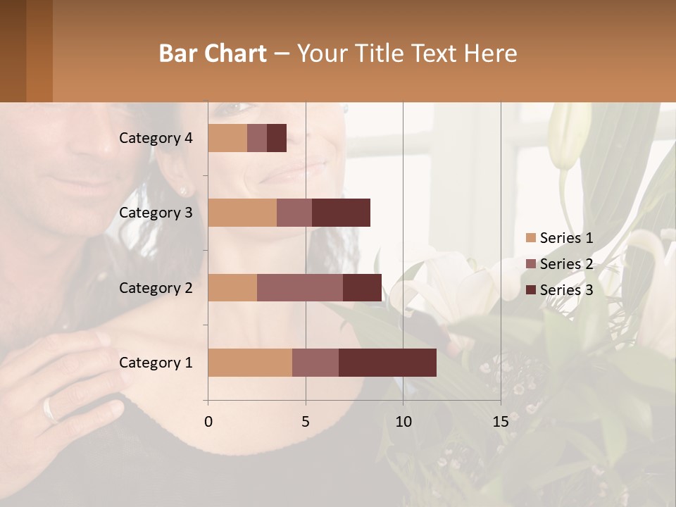 Man And Woman With Flowers PowerPoint Template