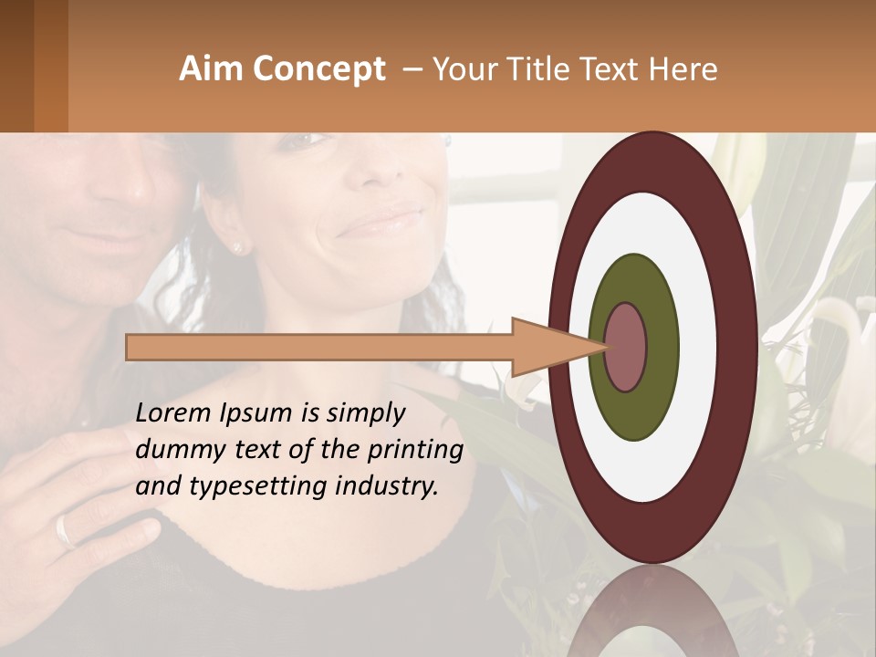 Man And Woman With Flowers PowerPoint Template