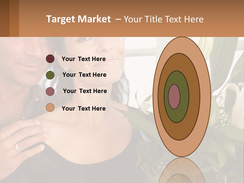 Man And Woman With Flowers PowerPoint Template