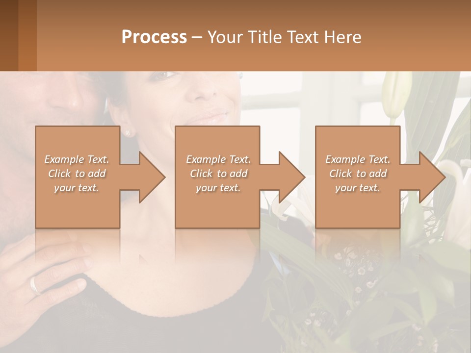 Man And Woman With Flowers PowerPoint Template