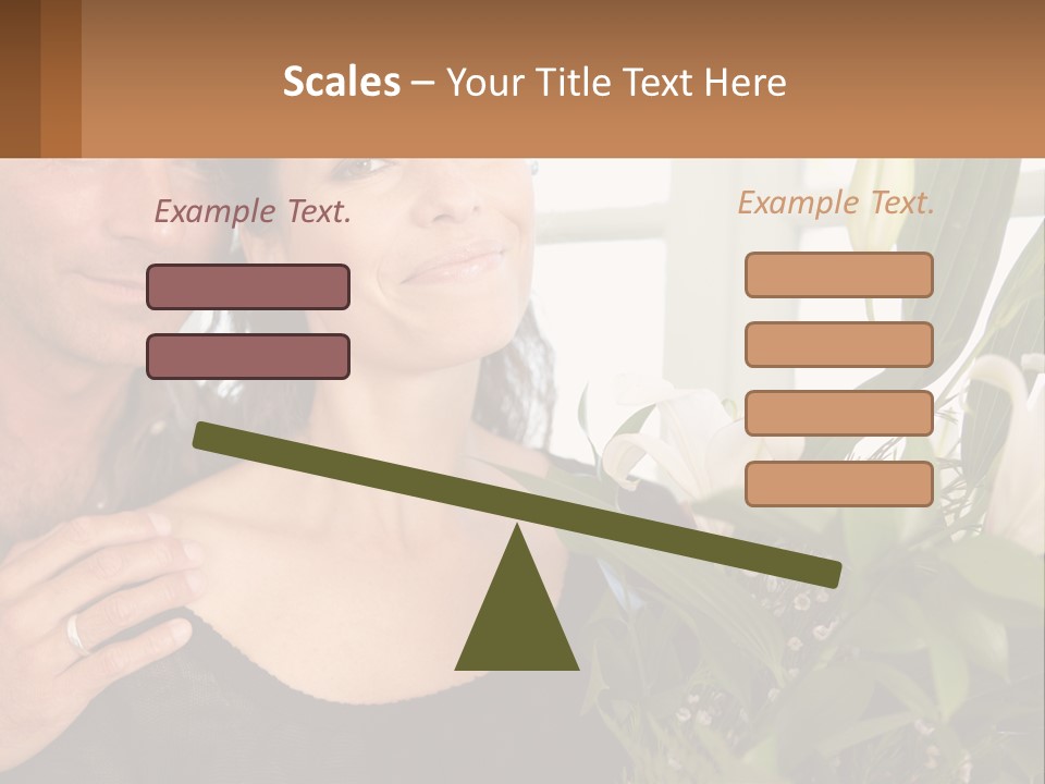 Man And Woman With Flowers PowerPoint Template