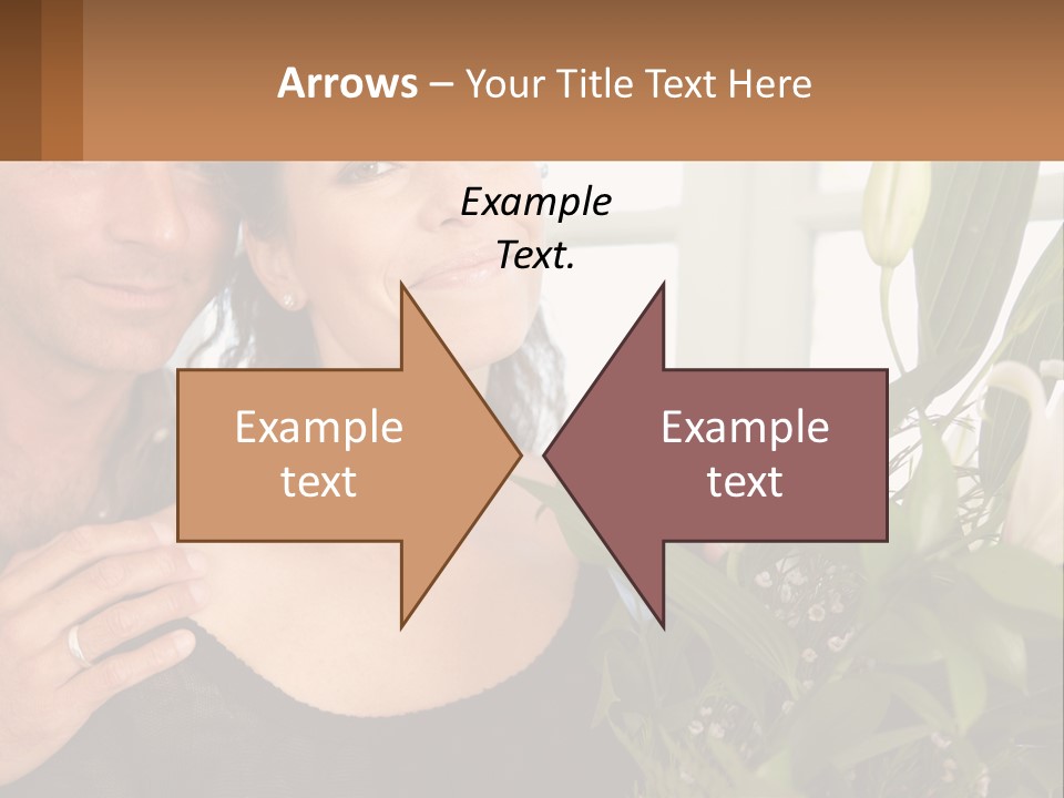 Man And Woman With Flowers PowerPoint Template