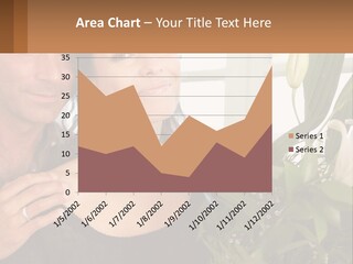 Man And Woman With Flowers PowerPoint Template