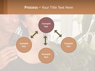 Man And Woman With Flowers PowerPoint Template