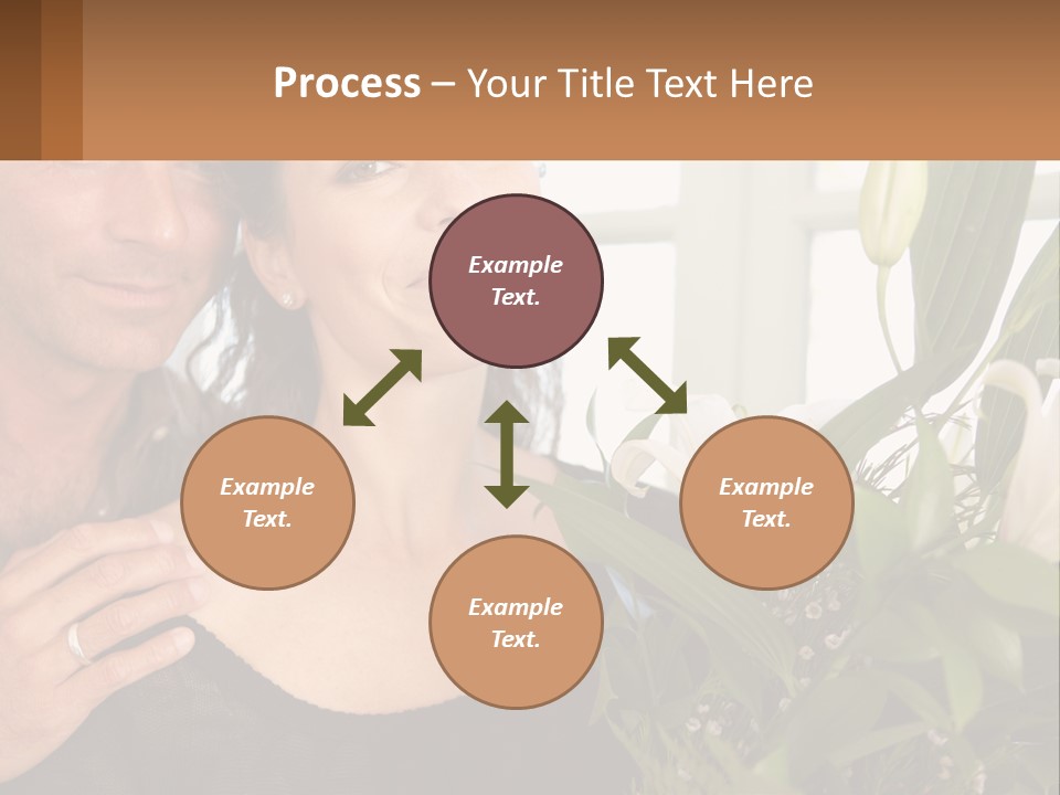 Man And Woman With Flowers PowerPoint Template