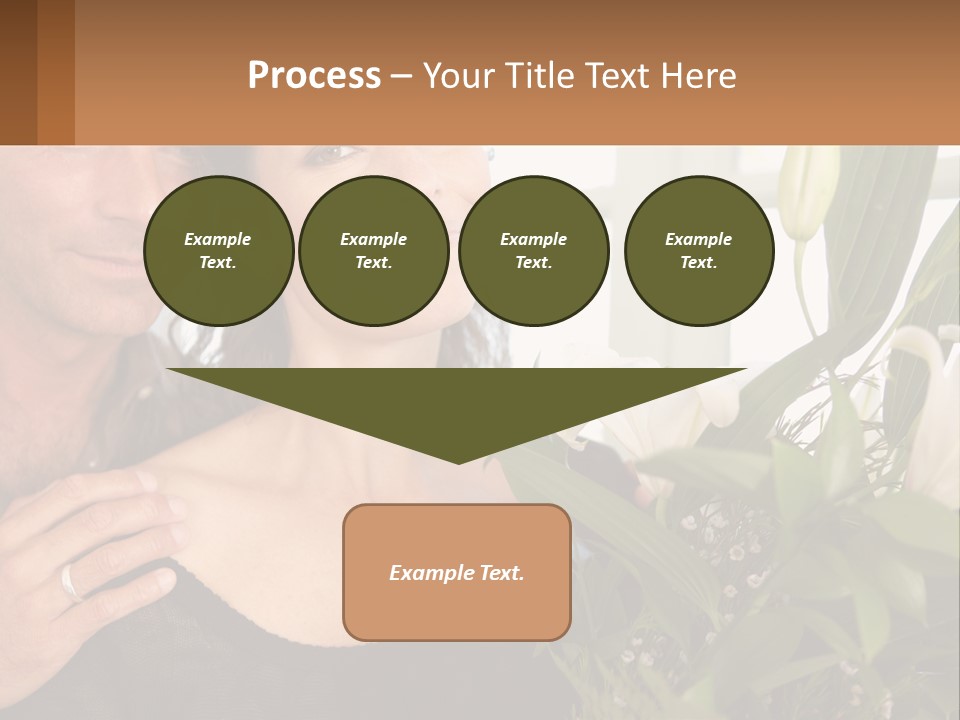 Man And Woman With Flowers PowerPoint Template