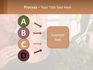 Man And Woman With Flowers PowerPoint Template