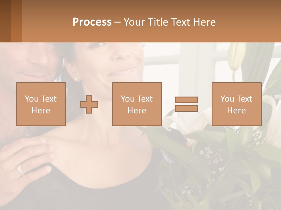 Man And Woman With Flowers PowerPoint Template