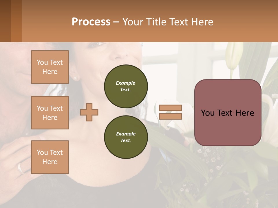 Man And Woman With Flowers PowerPoint Template