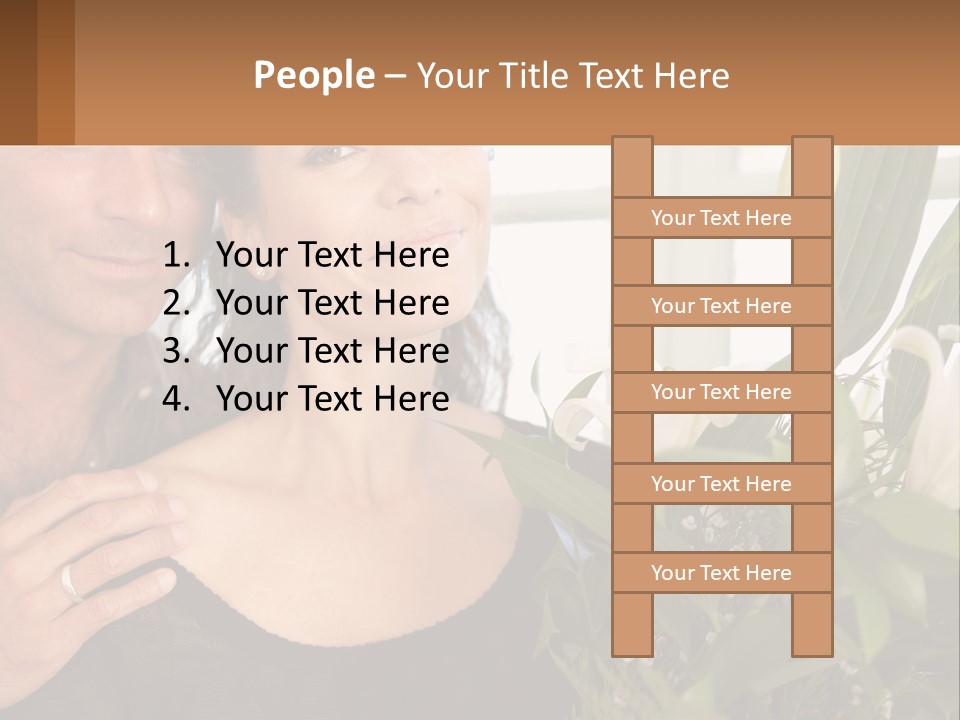 Man And Woman With Flowers PowerPoint Template