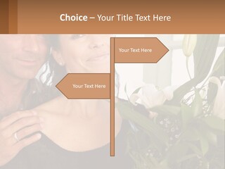 Man And Woman With Flowers PowerPoint Template