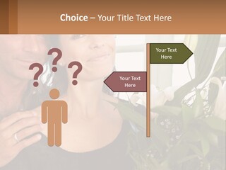 Man And Woman With Flowers PowerPoint Template