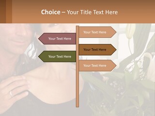 Man And Woman With Flowers PowerPoint Template