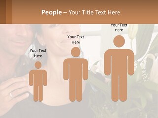 Man And Woman With Flowers PowerPoint Template