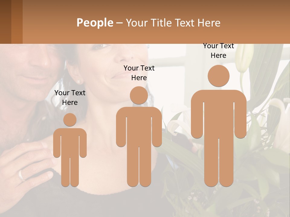 Man And Woman With Flowers PowerPoint Template