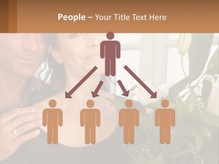Man And Woman With Flowers PowerPoint Template