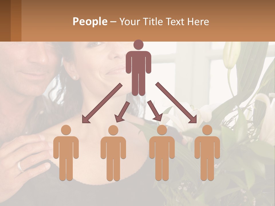 Man And Woman With Flowers PowerPoint Template