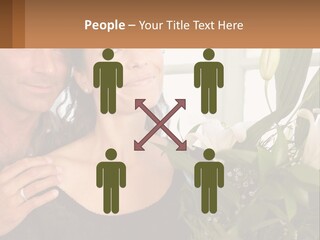 Man And Woman With Flowers PowerPoint Template
