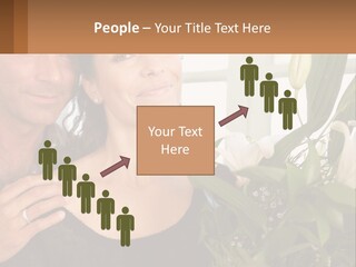 Man And Woman With Flowers PowerPoint Template