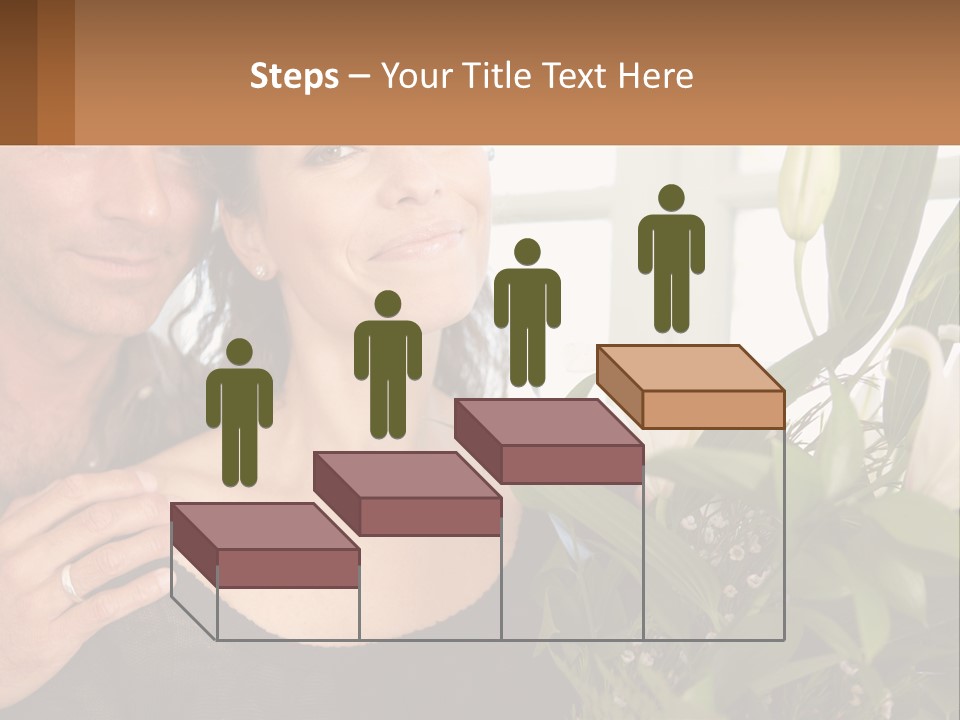 Man And Woman With Flowers PowerPoint Template