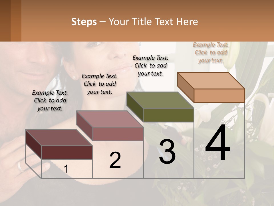 Man And Woman With Flowers PowerPoint Template