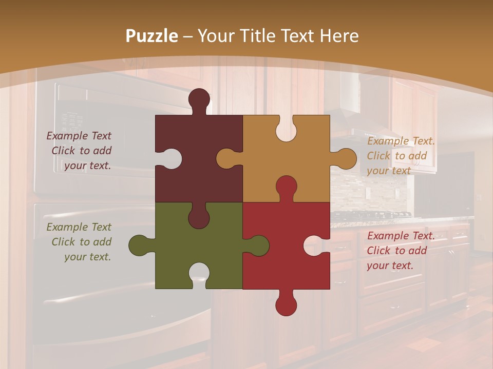 Kitchen Interior Made Of Wood PowerPoint Template