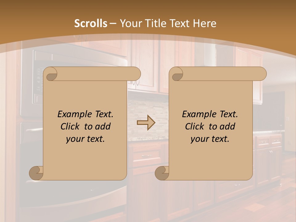 Kitchen Interior Made Of Wood PowerPoint Template