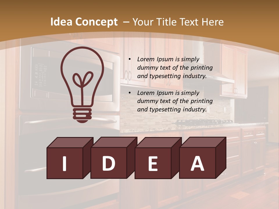 Kitchen Interior Made Of Wood PowerPoint Template