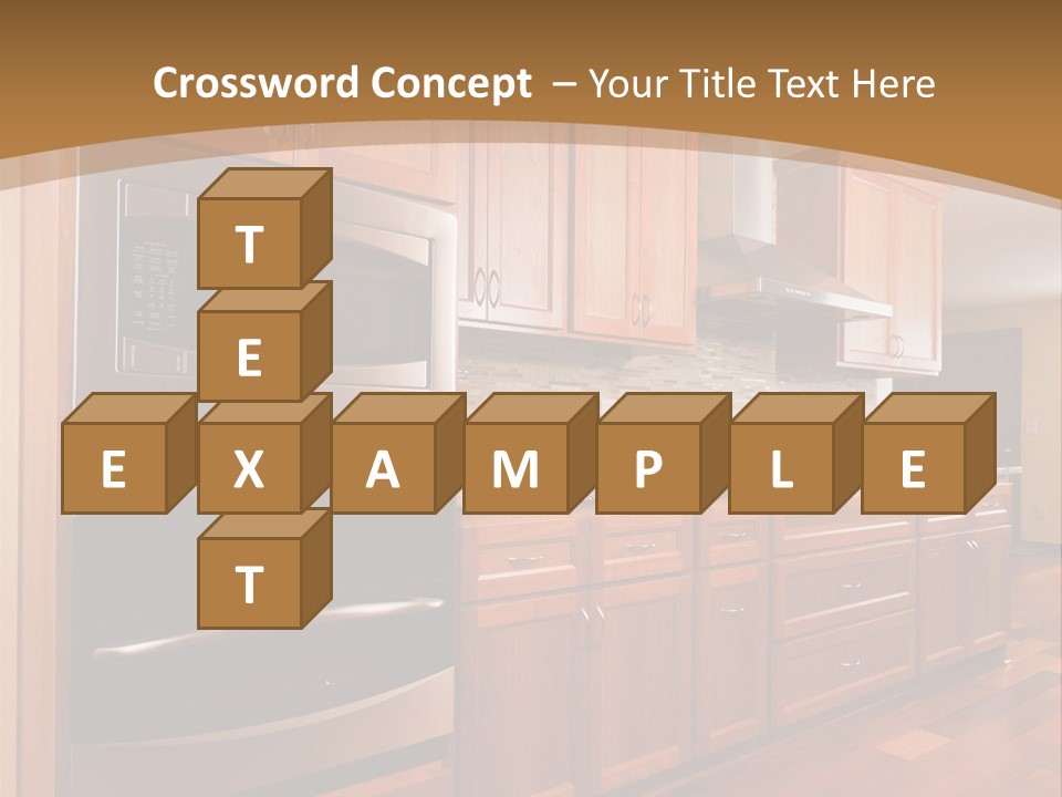 Kitchen Interior Made Of Wood PowerPoint Template