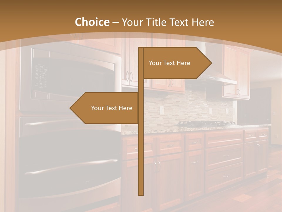 Kitchen Interior Made Of Wood PowerPoint Template
