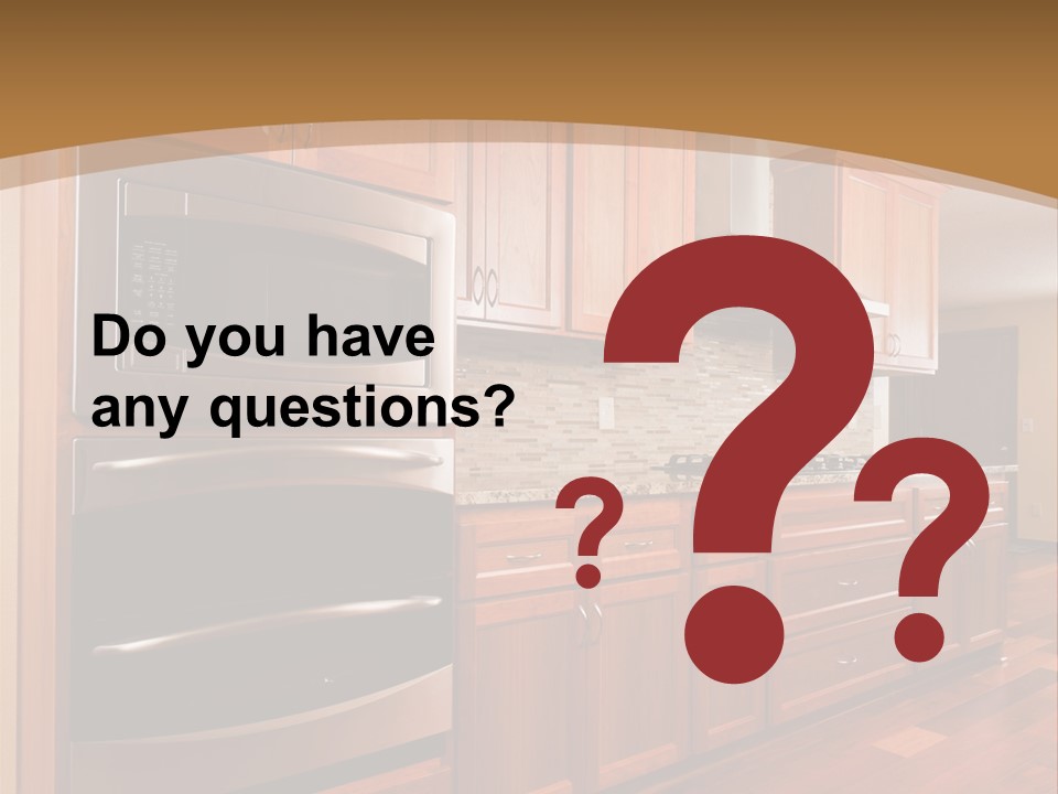 Kitchen Interior Made Of Wood PowerPoint Template