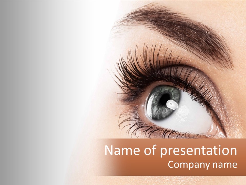 Beautiful Girl Eye PowerPoint Template