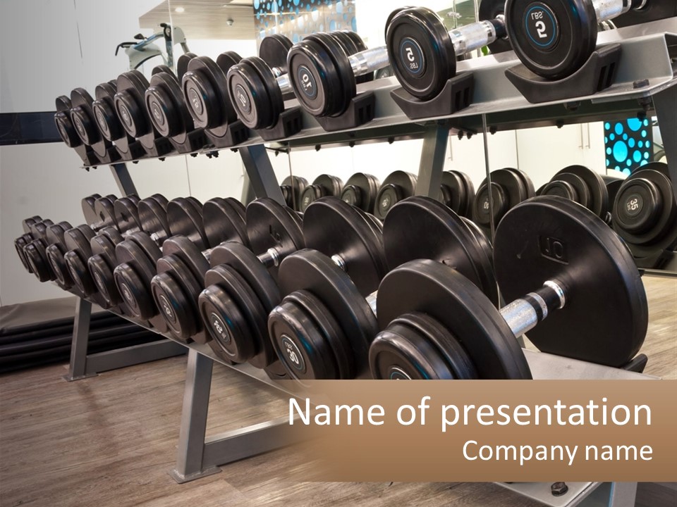 Dumbbells In The Gym PowerPoint Template