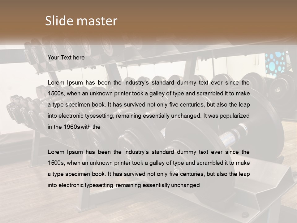 Dumbbells In The Gym PowerPoint Template