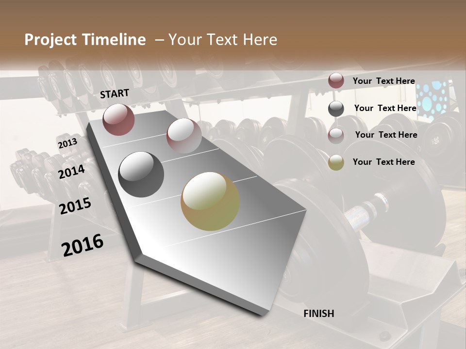 Dumbbells In The Gym PowerPoint Template