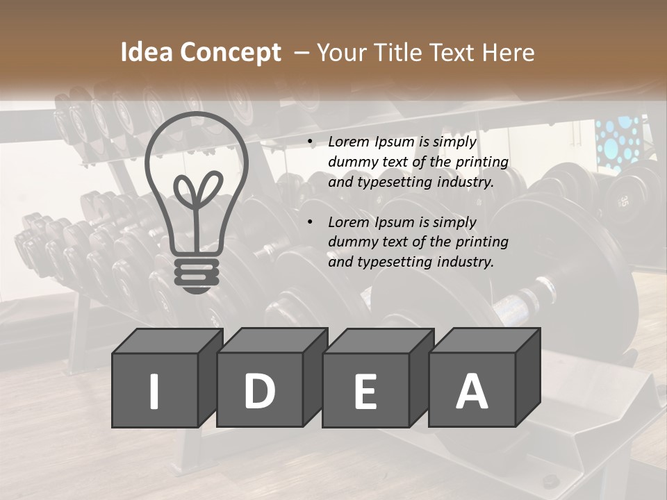 Dumbbells In The Gym PowerPoint Template