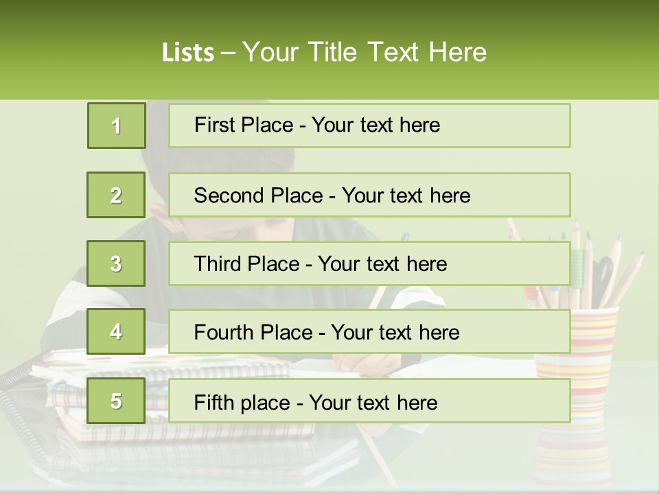 Child Doing Homework PowerPoint Template