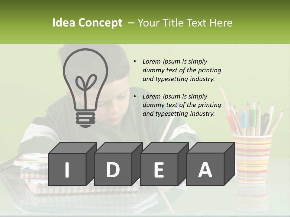 Child Doing Homework PowerPoint Template
