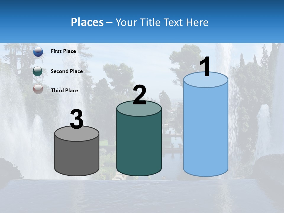 Park With River And Fountains PowerPoint Template