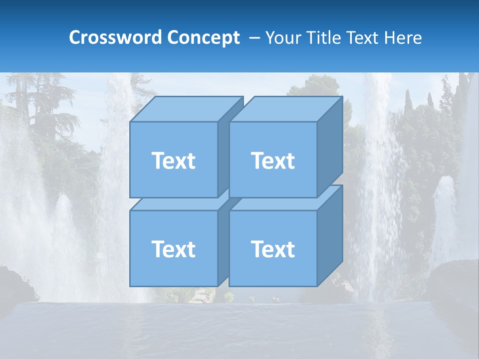 Park With River And Fountains PowerPoint Template