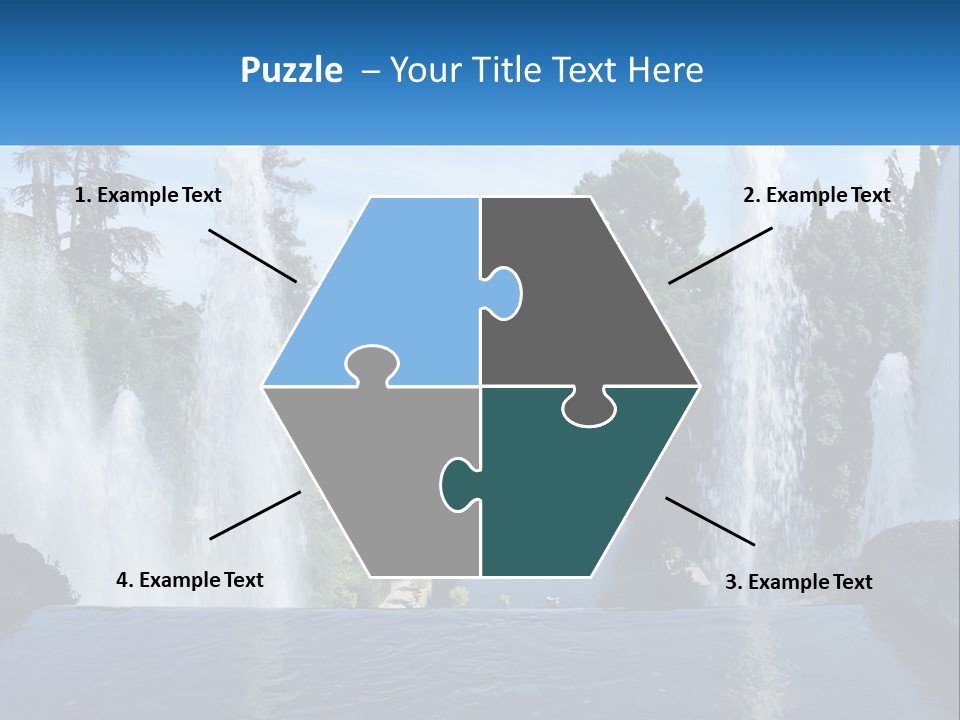 Park With River And Fountains PowerPoint Template