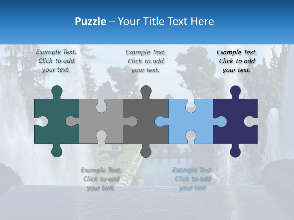 Park With River And Fountains PowerPoint Template